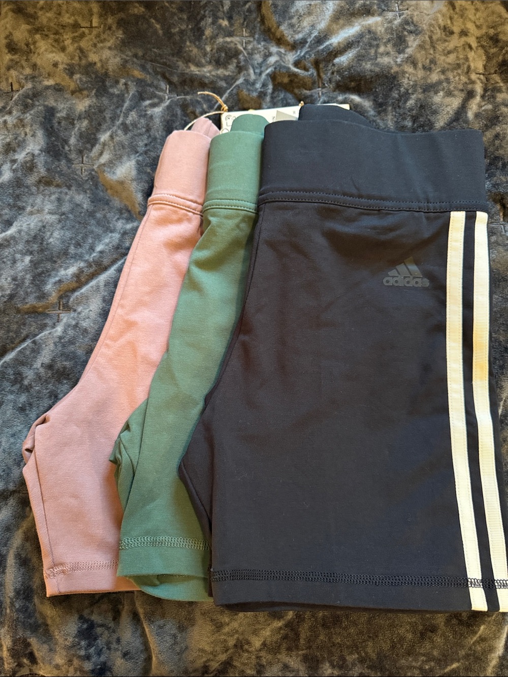 BRAND NEW!!! Adidas Womens 3-Pack Athletic Shorts - Black, Green, Pink